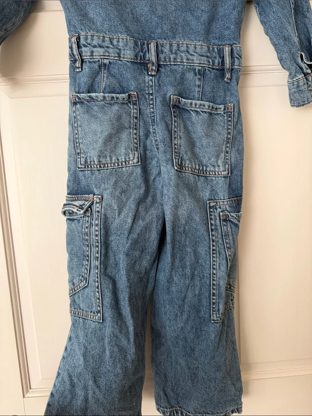 Zara Kids Light Blue Denim Jumpsuit with Cargo Pockets